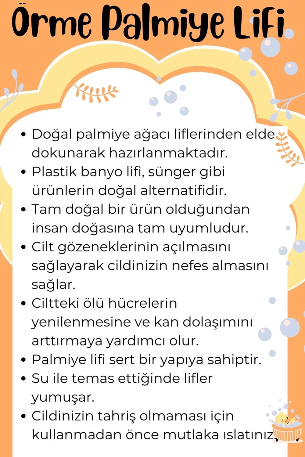Doğal Örme Palmiye Lif 23x33 cm.