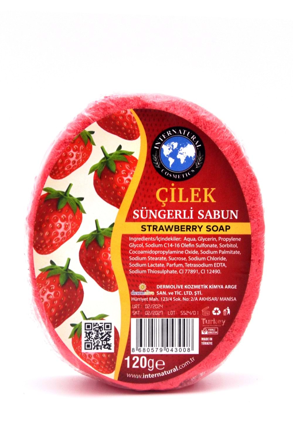 Çilek Özlü Süngerli Duş Sabunu 120 G