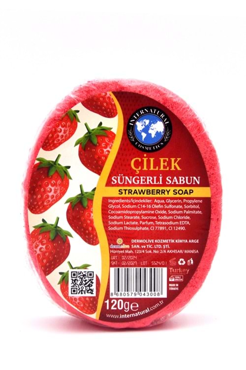 Çilek Özlü Süngerli Duş Sabunu 120 G