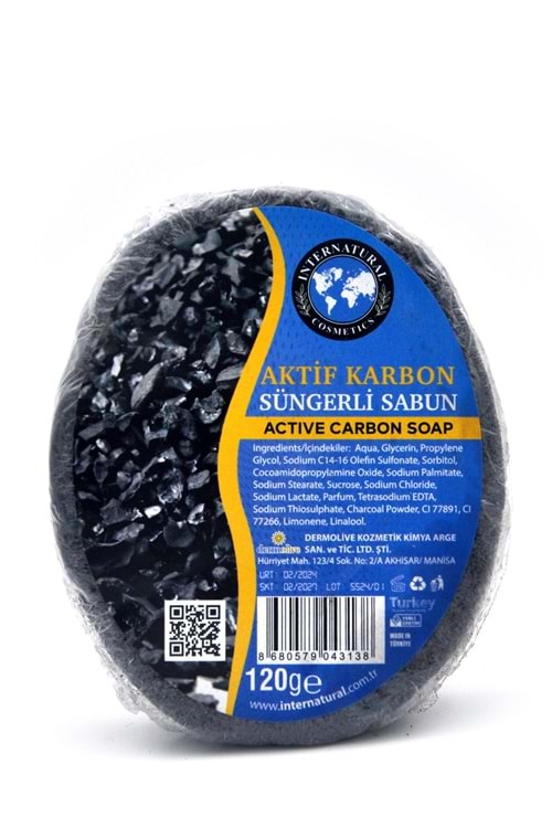 Aktif Karbon Özlü Süngerli Duş Sabunu 120 G